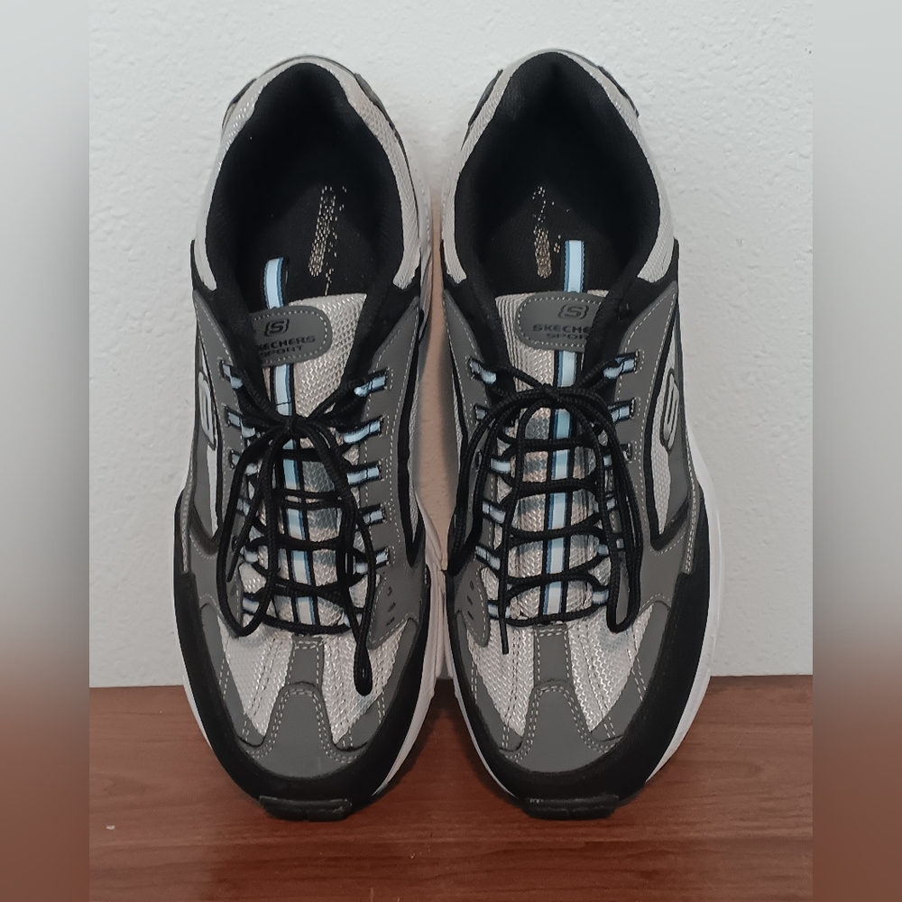 Skechers Black and Gray Chunky Athletic Shoes - Picture 4 of 11